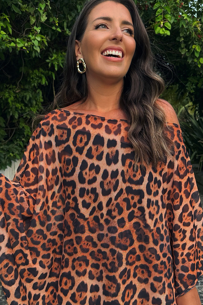 Bata em tule & top onça