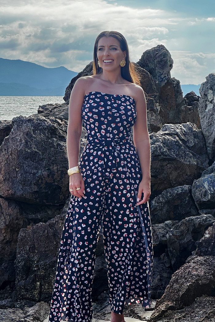 Conjunto calça macacão onça preta