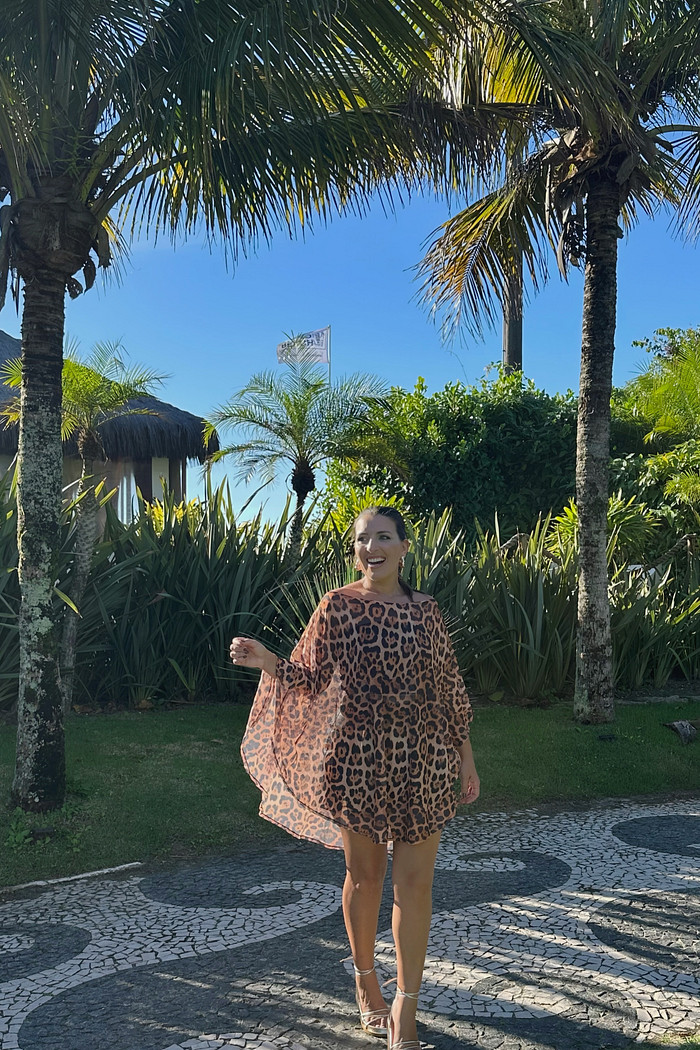 Bata em tule & top onça