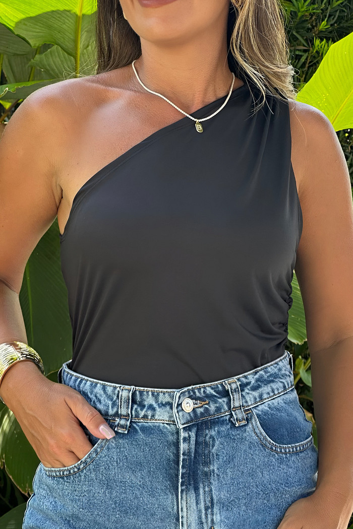 Blusa Ombro Único preta