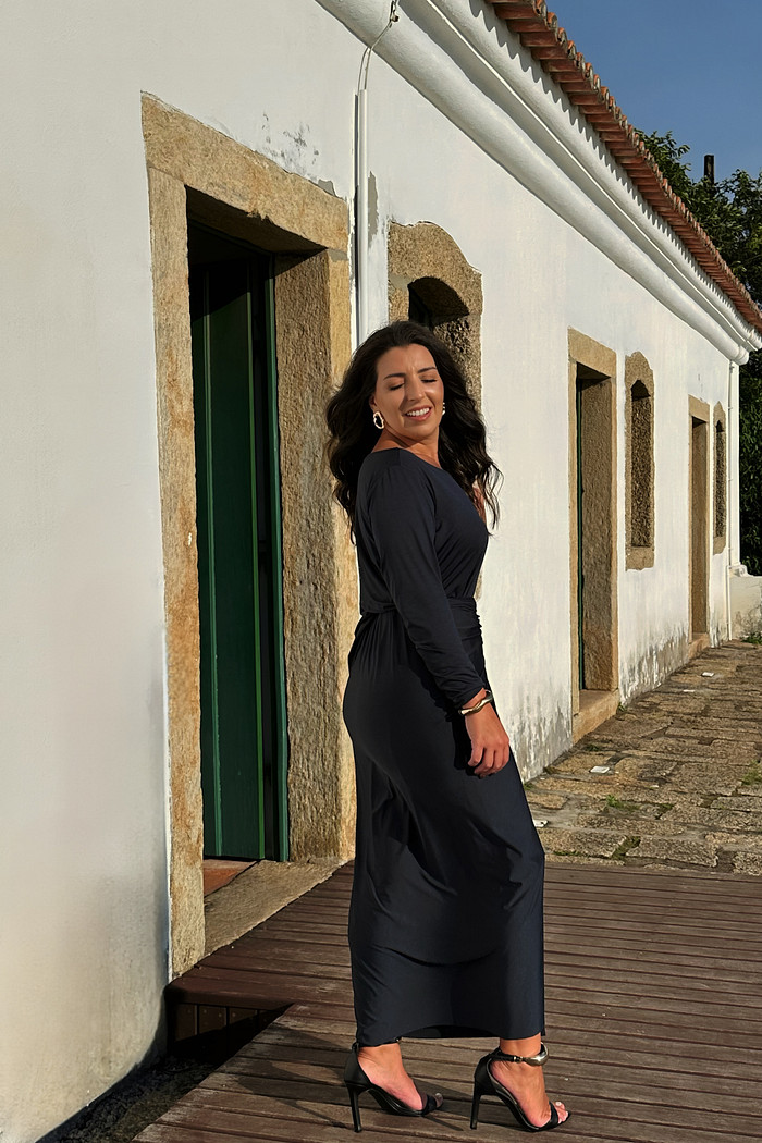 Vestido Grécia outono preto