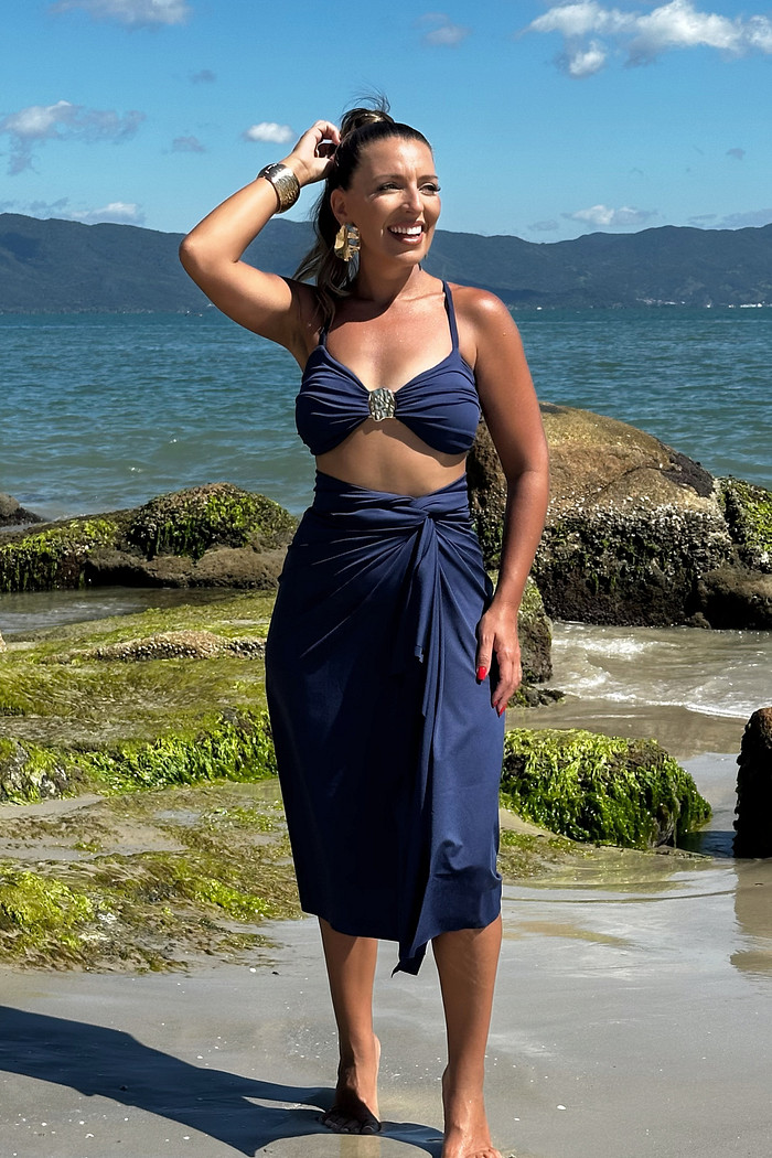 KIT saída 1001 formas curta azul marinho