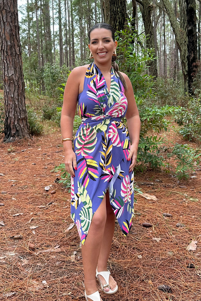 Saída 1001 formas curta florada roxa