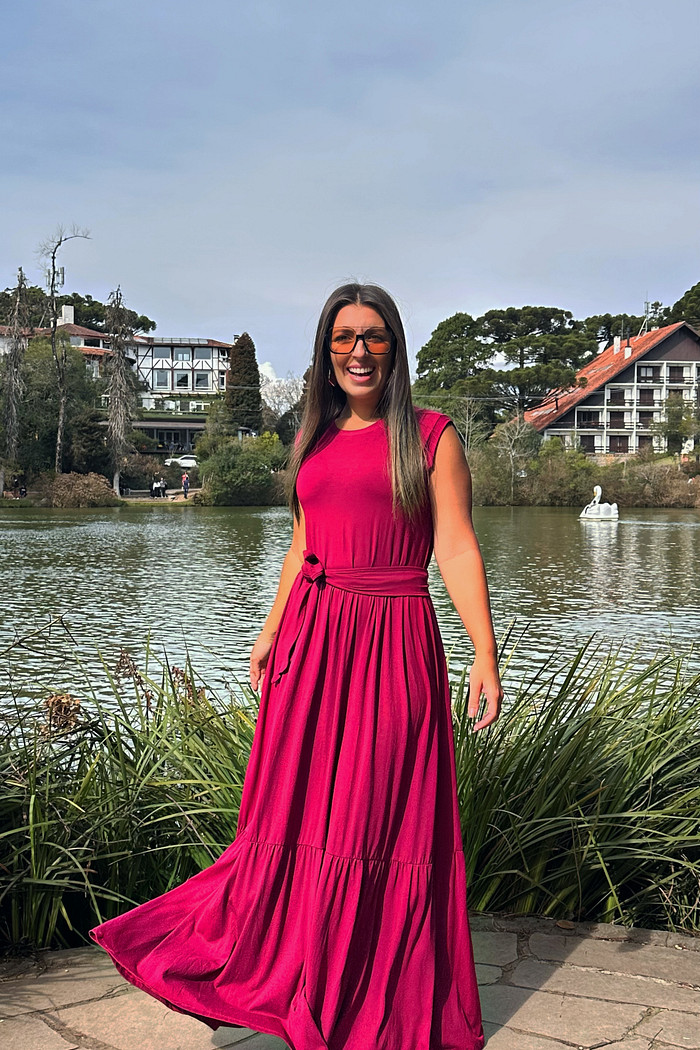 Vestido Marias framboesa