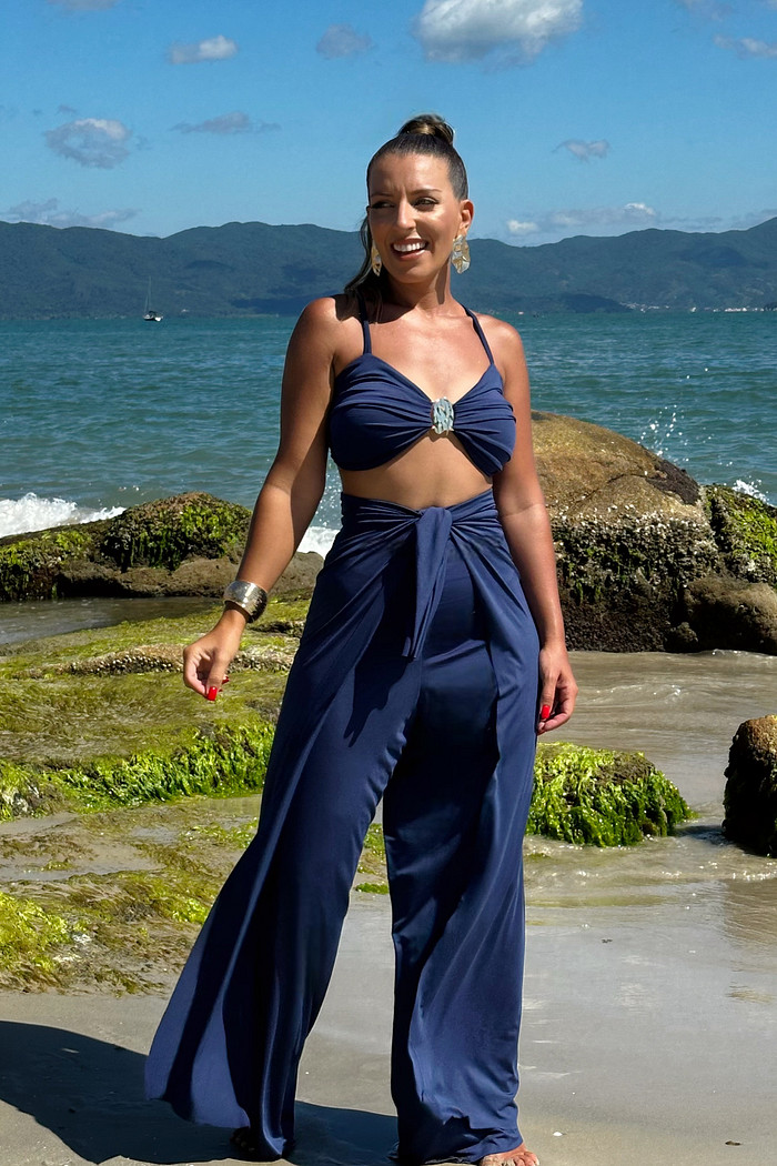 KIT calça macacão azul marinho