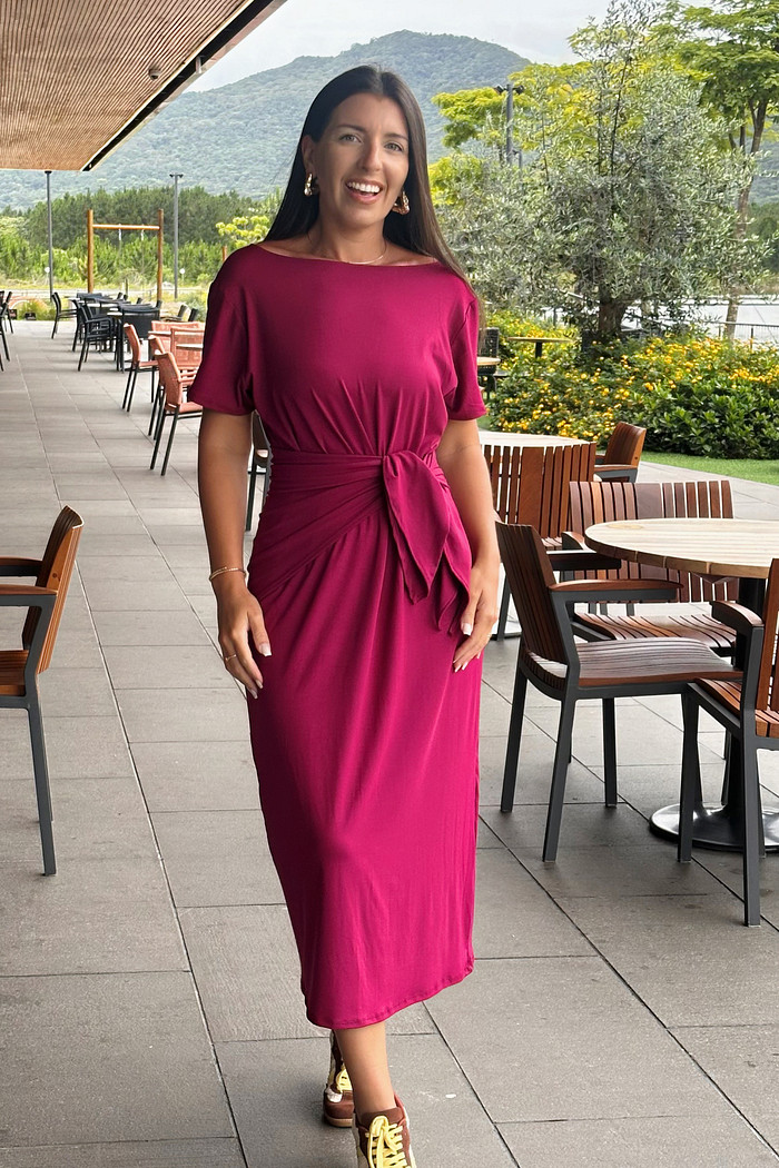 Vestido Basiquinho framboesa