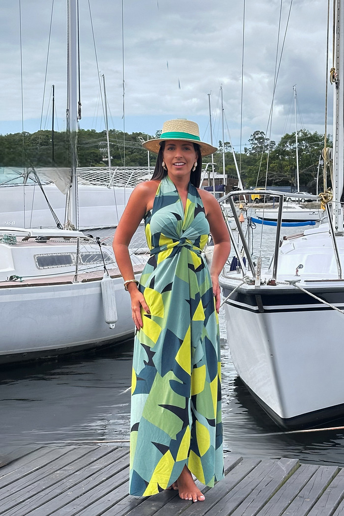 Saída 1001 formas longa tropicália verde