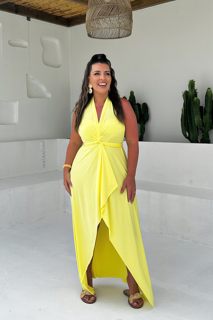 Saída 1001 formas longa amarelo manteiga