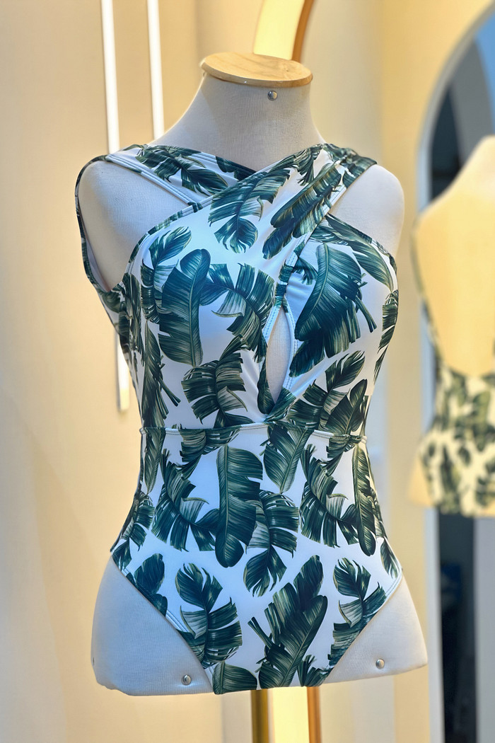 Maiô cruzado folhas