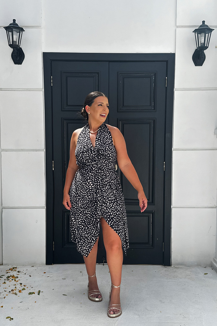 Conjunto saída 1001 formas curto & top Chuvisco preto