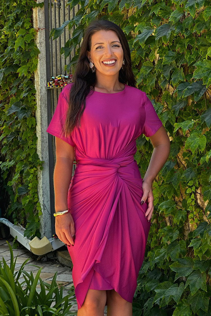 Vestido Grécia fúcsia