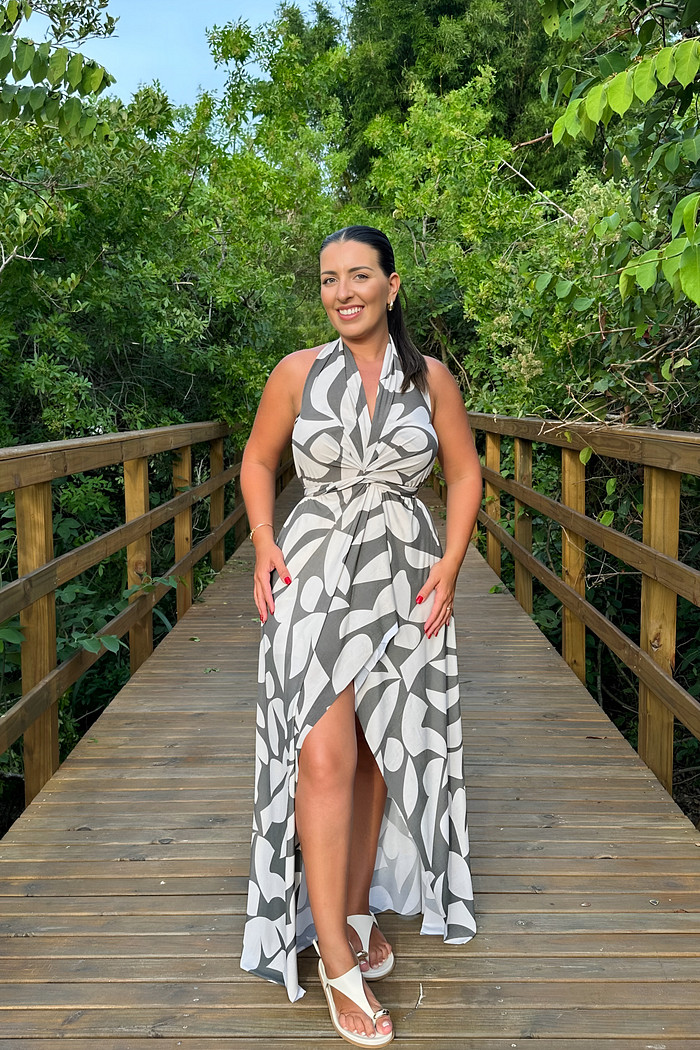 Conjunto saída 1001 formas longo & top sombra natural