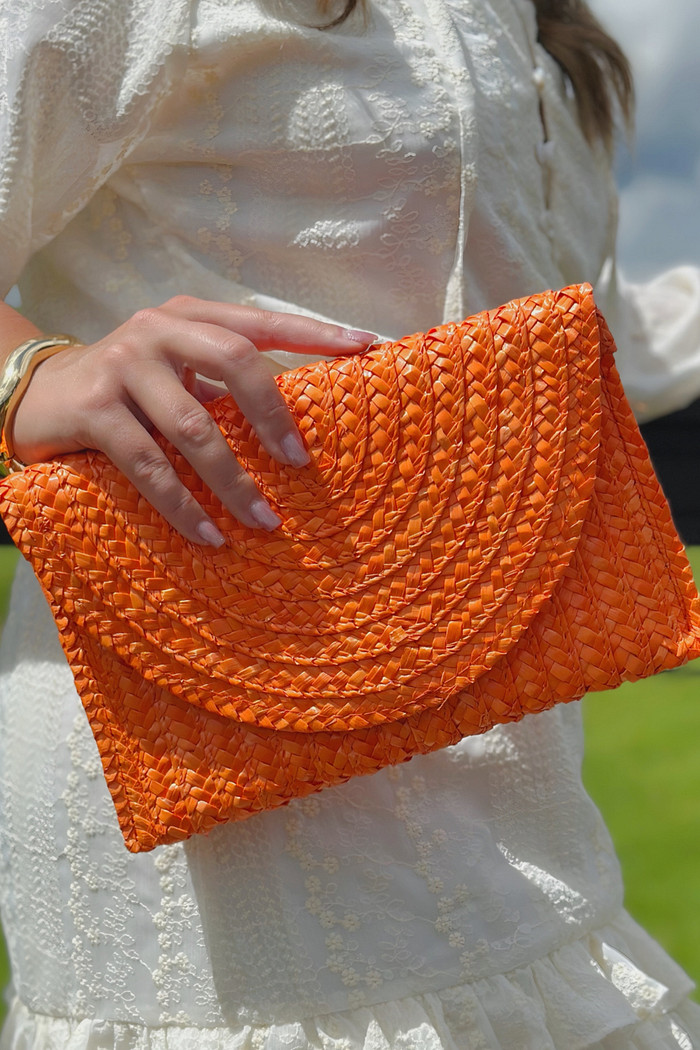 Bolsa de palha laranja