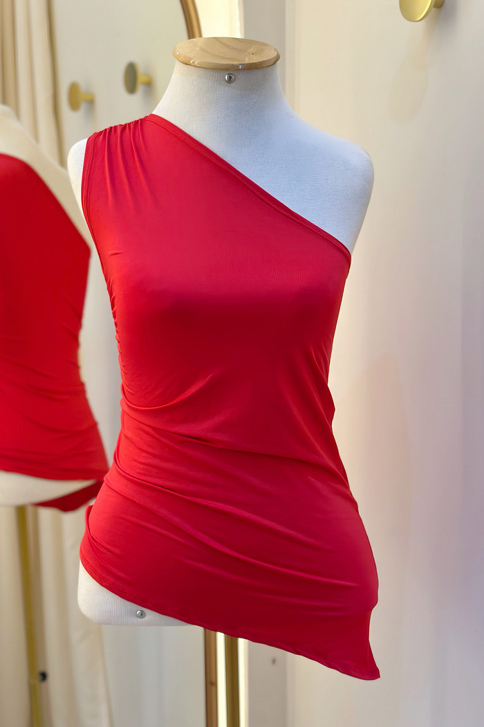 Blusa Ombro Único Vermelho