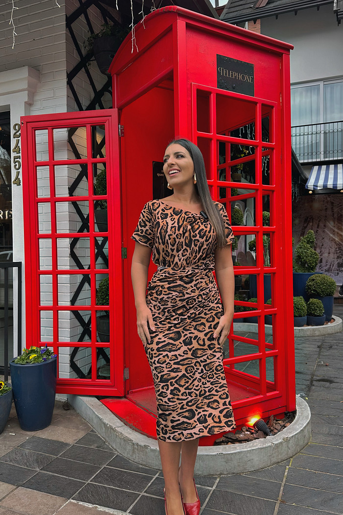 Vestido Grécia  onça