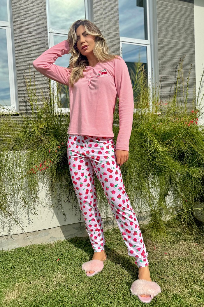 PIJAMA BÁRBARA LONGO RIBANA + ESTAMPA