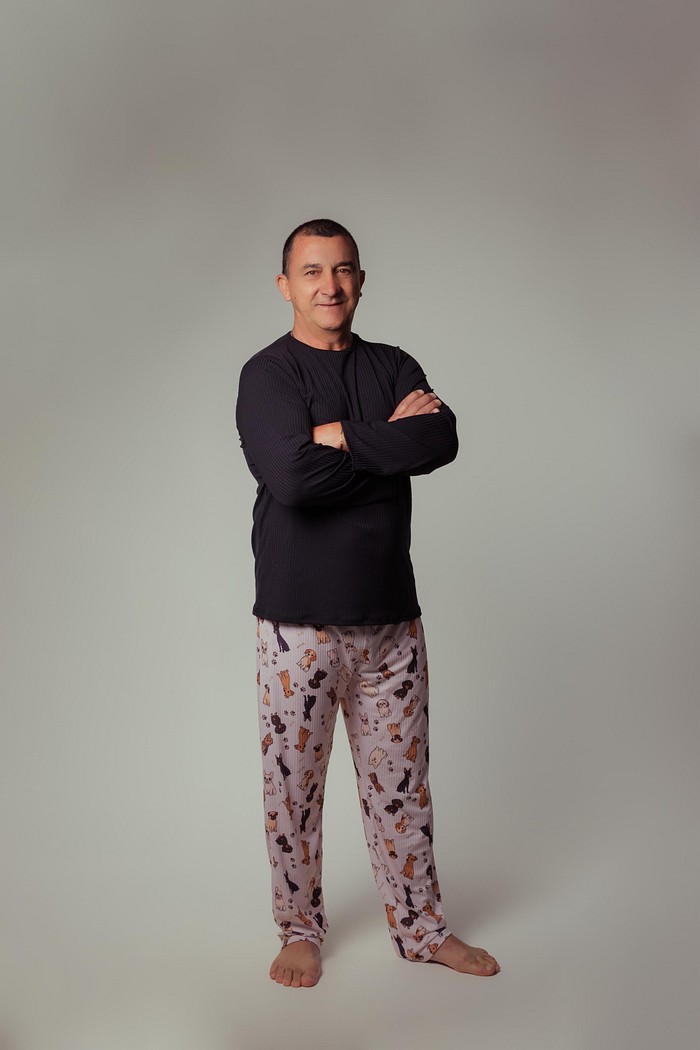 PIJAMA LEDIO ESTAMPADO+LISO CANELADO