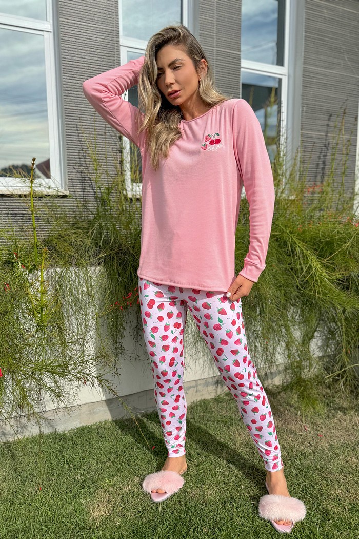 PIJAMA SAYO LONGO RIBANA + ESTAMPA