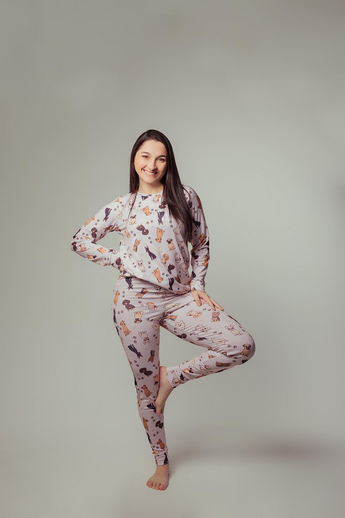 PIJAMA SAYO LONGO ESTAMPADO CANELADO