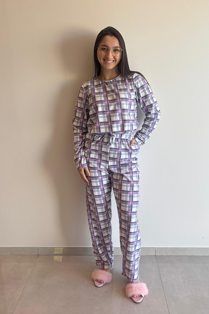PIJAMA EMILY LONGO BOLSO PLUSH ESTAMPADO