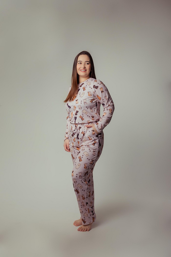 PIJAMA EMILY LONGO ESTAMPADO CANELADO