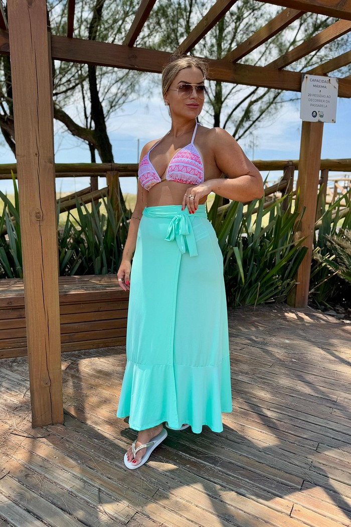 SAIDA DE PRAIA SAMARA SAIA LONGA BABADOS