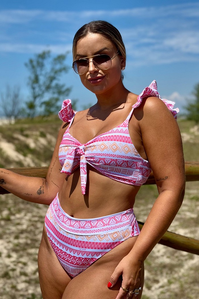 CALCINHA BIQUÍNI THALIA CÓS ALTO ESTAMPADA