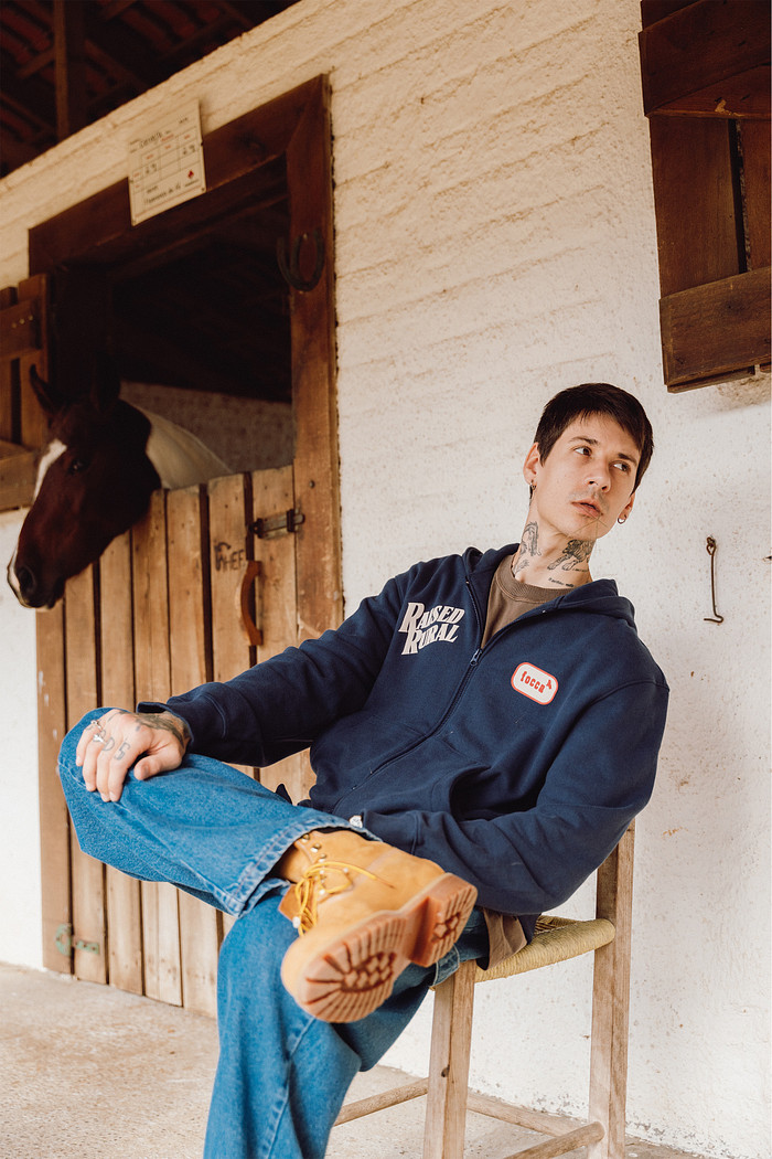 MOLETOM DOUBLE ZIP RAISED RURAL MARINHO