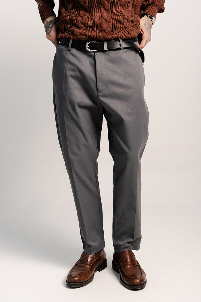 CALÇA RETA ALFAIATARIA CINZA