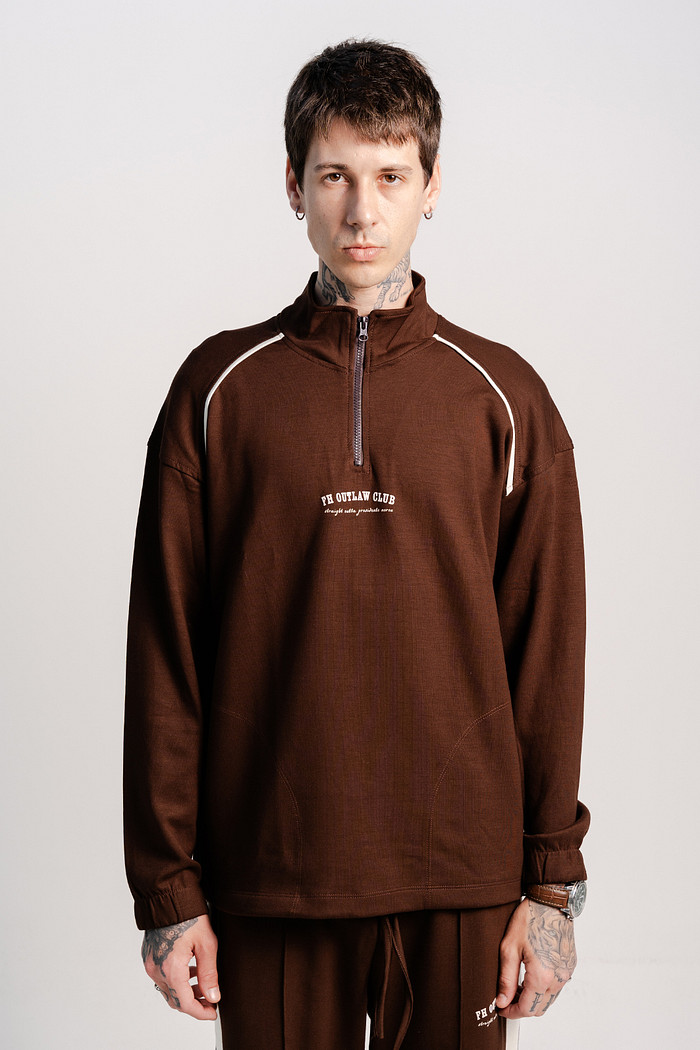 CASACO HALFZIP SPORT CHIC MARROM