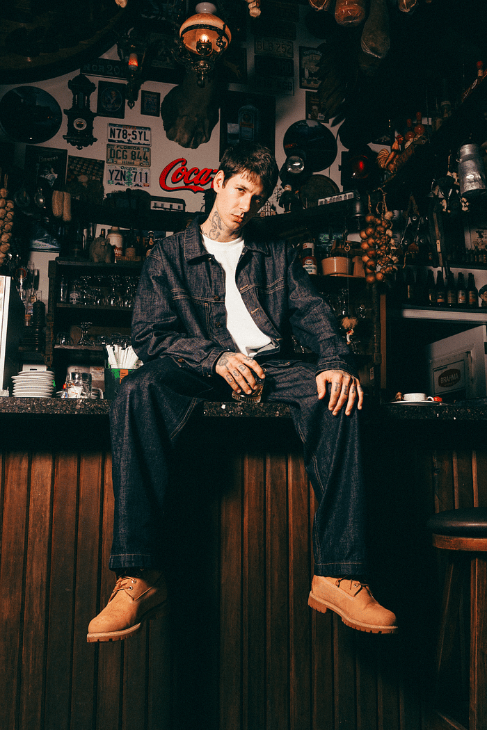 CALCA JEANS BAGGY RAW DENIM BLACK