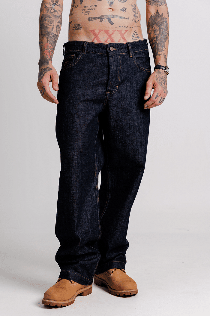 CALCA JEANS BAGGY RAW DENIM BLACK