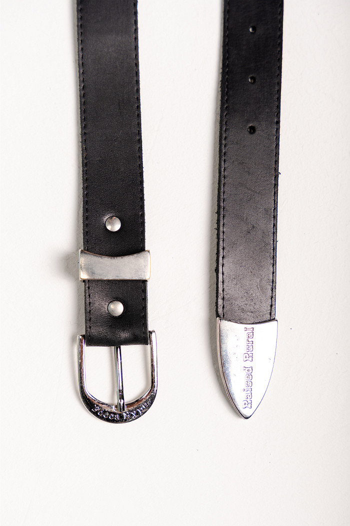 CINTO COURO FOCCA PRETO - PRATA FOSCO