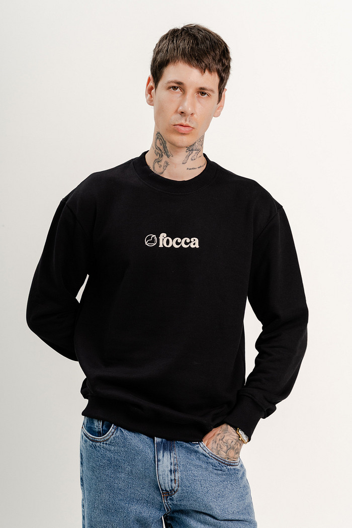 MOLETOM CARECA FOCCA VINTAGE PRETO