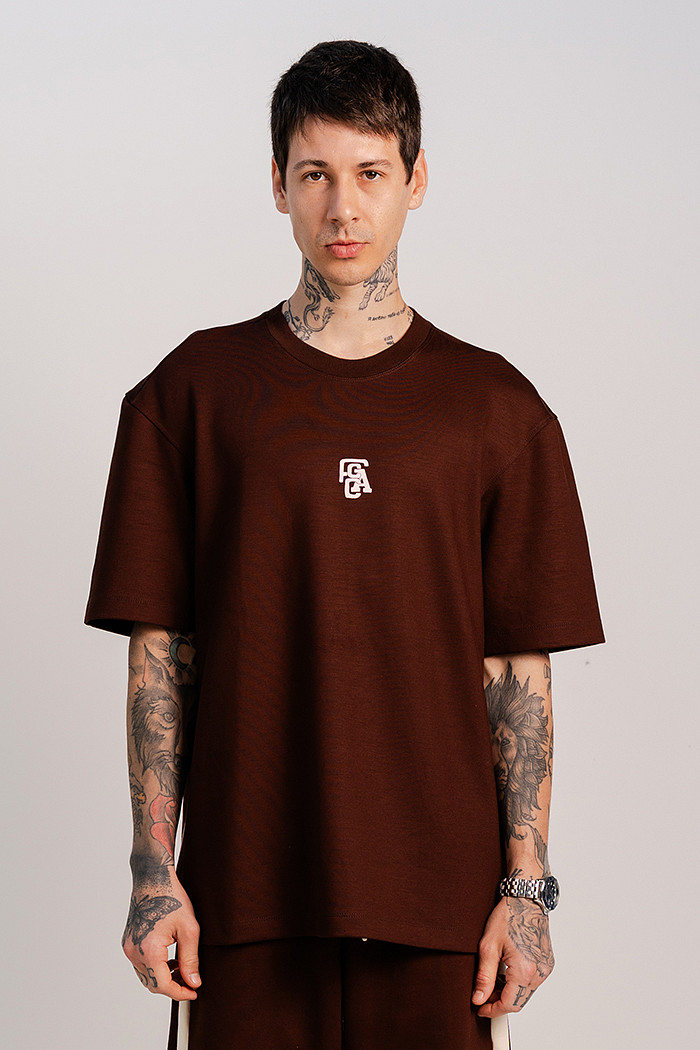 CAMISETA OVERSIZED SPORT CHIC MARROM