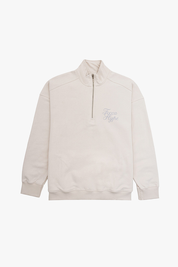 MOLETOM ZIP OVERSIZED AREIA