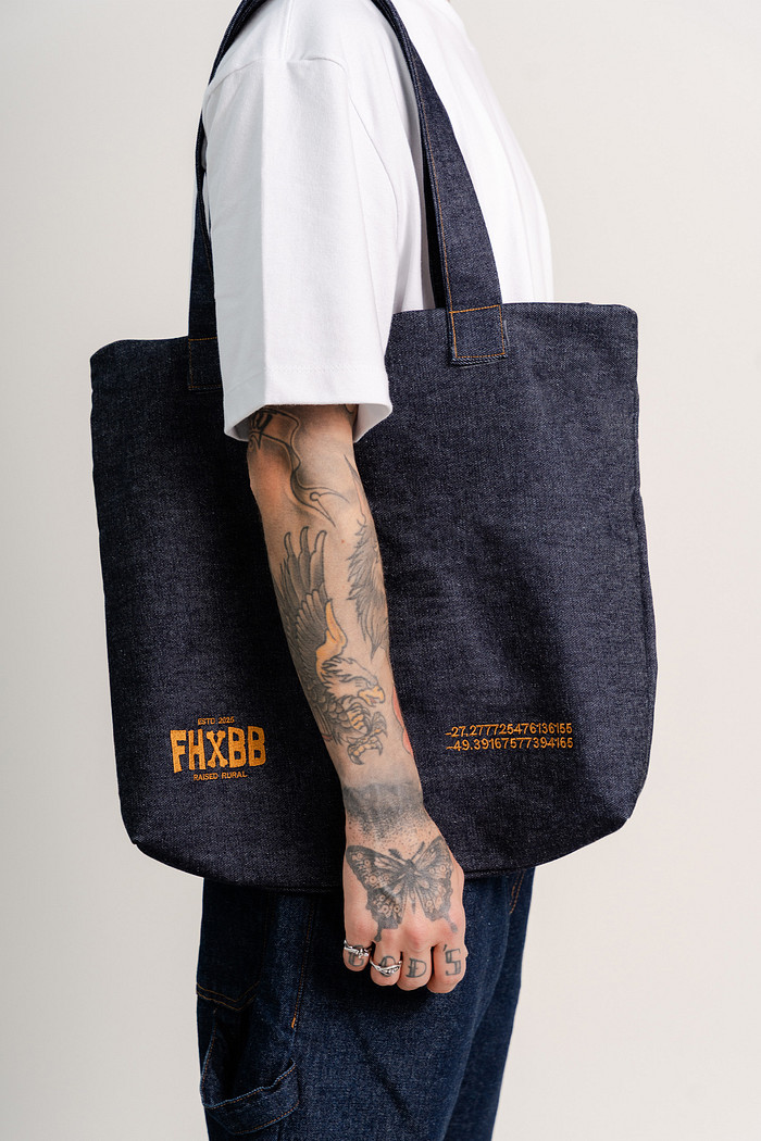 TOTE BAG RAW DENIM - COLLAB FHXBB