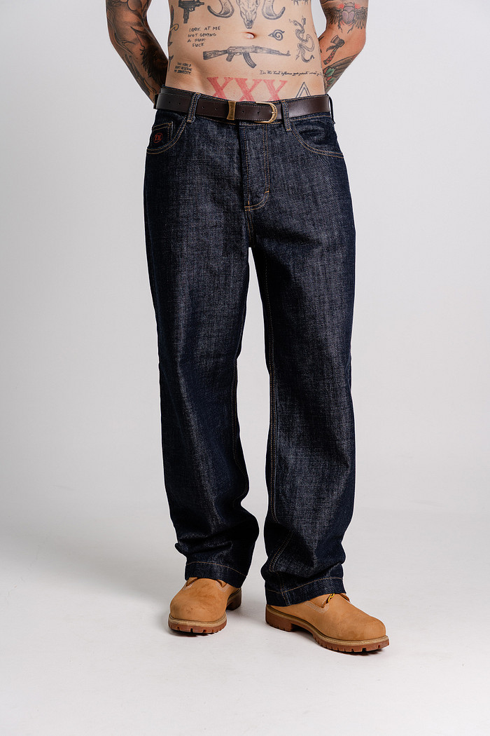 CALCA JEANS BAGGY RAW DENIM BLACK