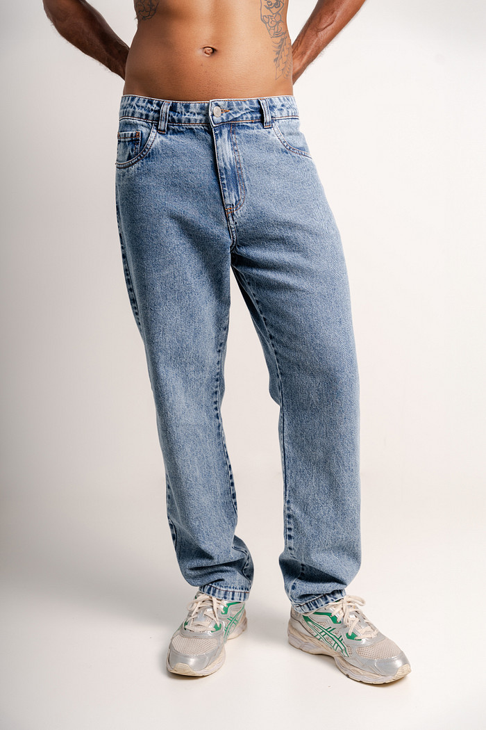 CALÇA JEANS RETA RETRO