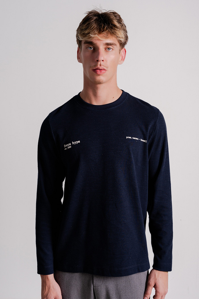 CAMISETA MANGA LONGA NEREU AZUL