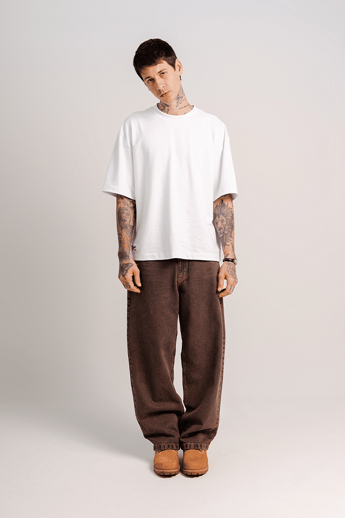 CALÇA JEANS BAGGY DIRTY BROWN