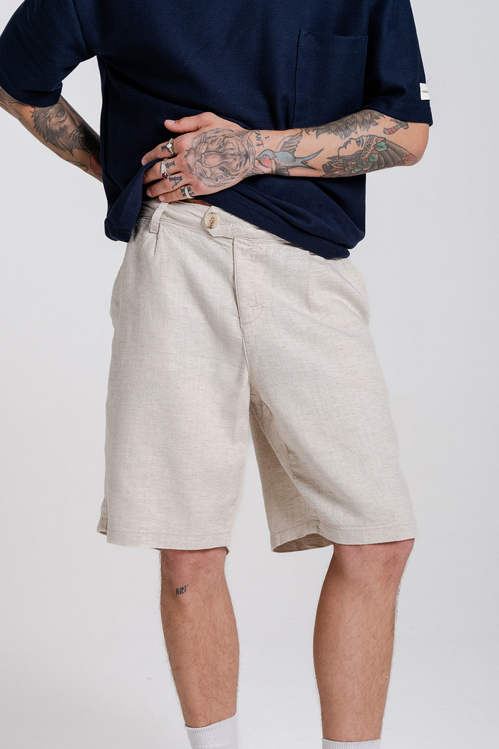 BERMUDA ALFAIATARIA LINHO NATURAL