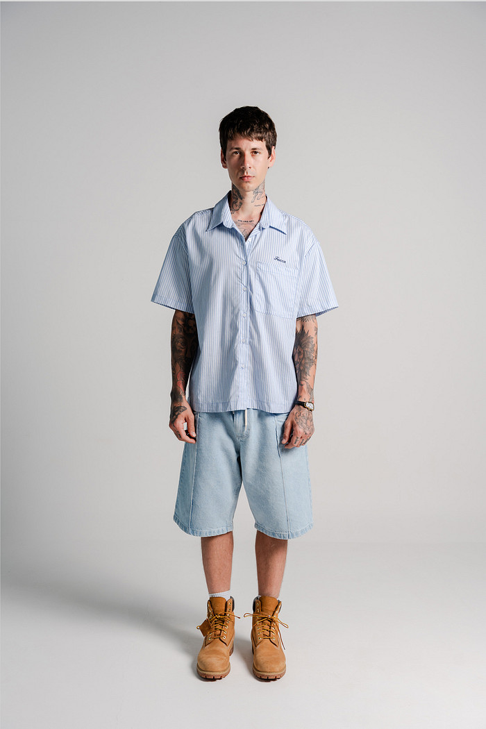 CAMISA BOXY LISTRADA FOCCA