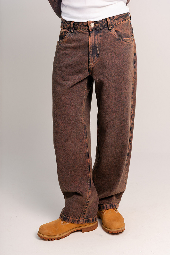 CALÇA JEANS BAGGY DIRTY BROWN