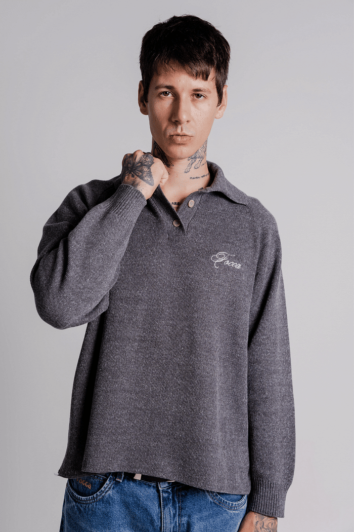 SUÉTER TRICOT POLO FOCCA GRAY