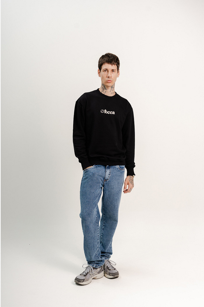 MOLETOM CARECA FOCCA VINTAGE PRETO