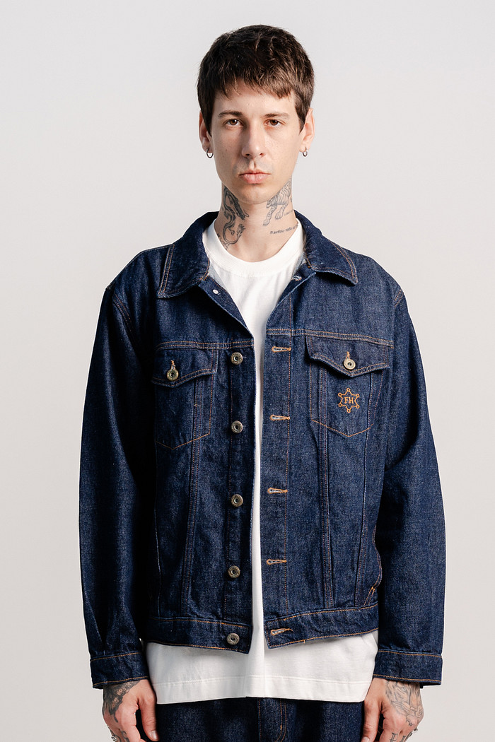 JAQUETA JEANS RAW DENIM BLUE
