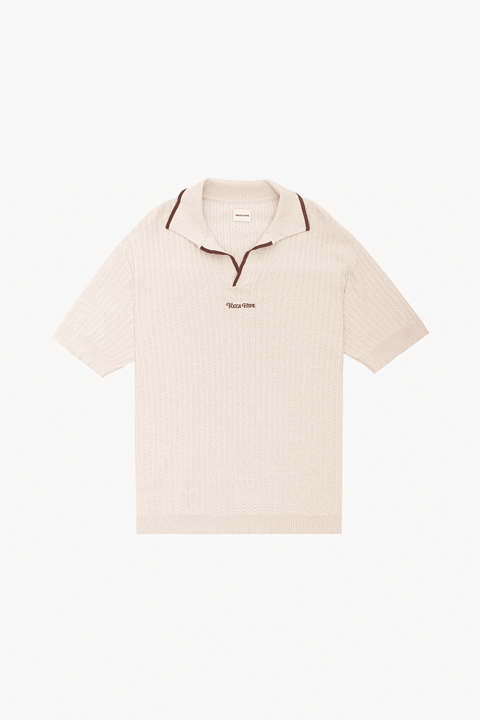 CAMISA POLO TRICOT BEGE MARROM