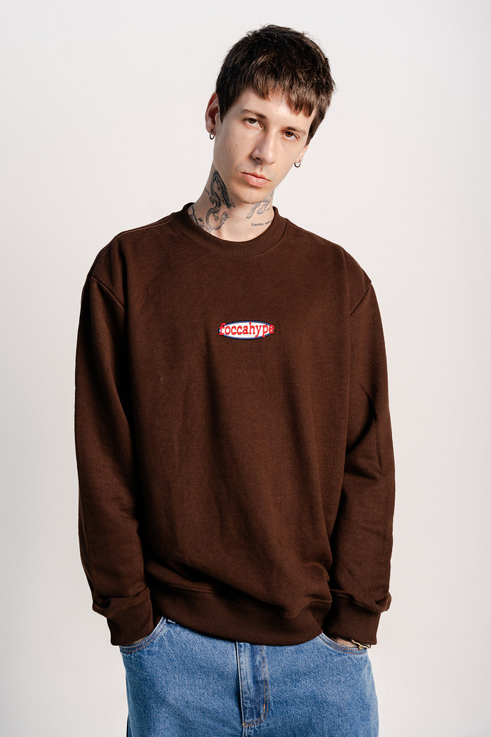 MOLETOM CARECA FOCCA HYPE MARROM