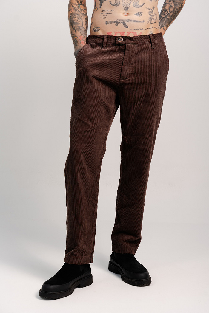 CALÇA COTELÊ RETA MARROM